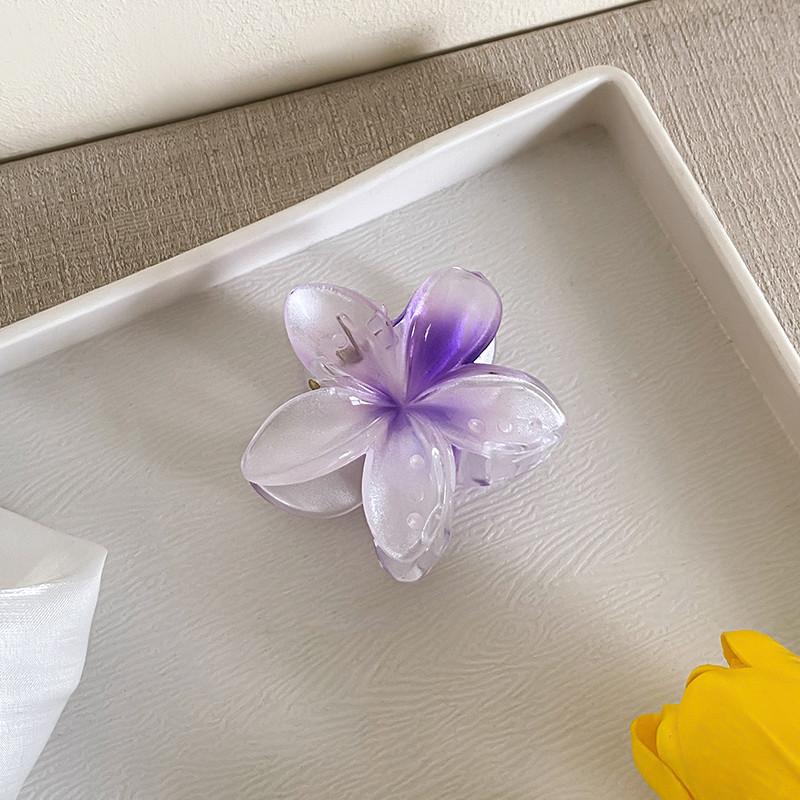 6cm Acrylic Gradient Frangipani Hair Clip Women Korean Sweet Shark Clip Hair Accessories