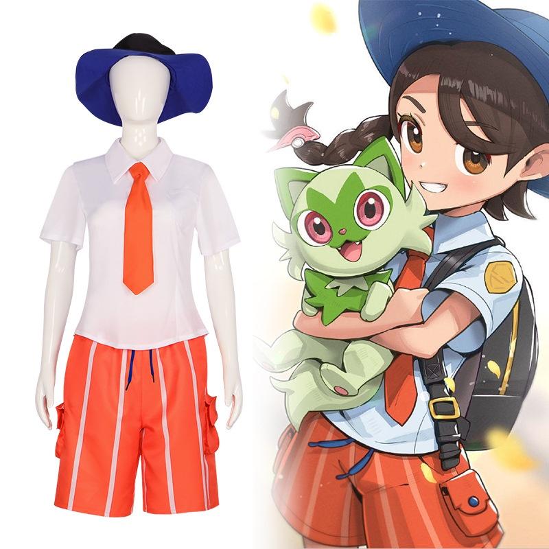 Комплект костюма для косплея Флориана и Джулианы из Pokemon Scarlet And Violet для Хэллоуина и сценических выступлений