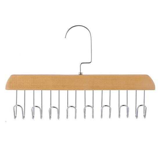 Вешалка для одежды с 8 крючками, вешалка для пальто, держатель для жилета, вешалка для нижнего белья из цельного дерева, экономящая место, многоцелевая вешалка для организации гардероба