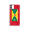 Coque - iPhone 11 - Drapeau De La Grenade - Silicone Souple - Protection Chocs - Rouge