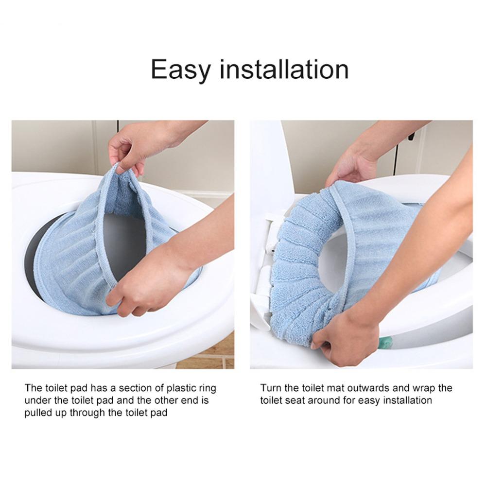 5 Pack 5 Color Combinations Toilet Seat Cover Polyester Toilet Cover Exquisite Toilet Seat Pad Home