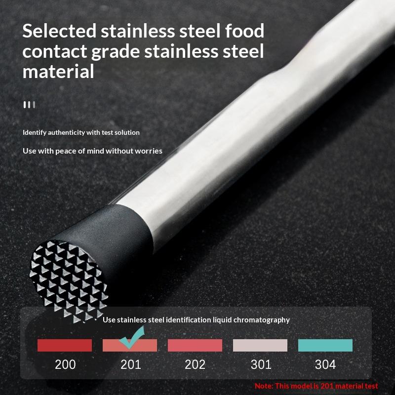 Stainless Steel Ice Hammer Set with Popsicle and Swizzle Sticks for Effortless Kitchen and Bar Use