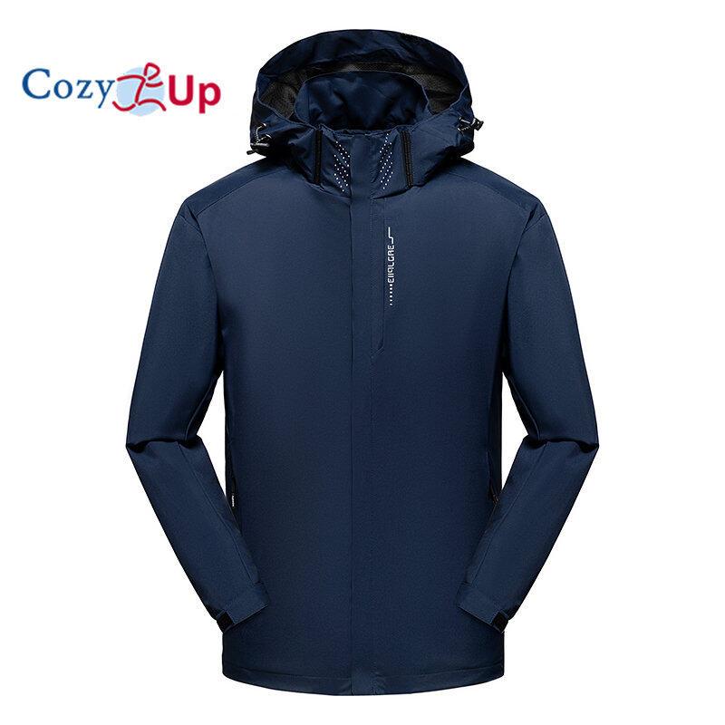 Cozy Up Men's Waterproof Hiking Jacket Large Size Windproof Windbreaker Camping Hunting Running Trekking Fishing Coat Men Outdoor