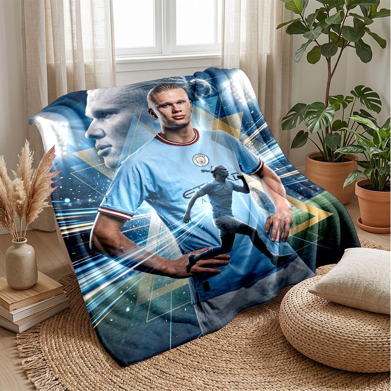 Erling Haaland Soft Flannel Fleece Blanket Lightweight Cozy Warm Throw Blanket For Sofa Bed Home Decor