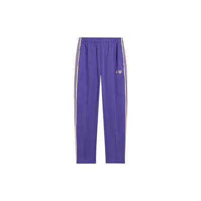 Li-Ning Модная серия, прямые длинные вязаные спортивные брюки с боковой полосой, унисекс, фиолетовые, AKLS869-3