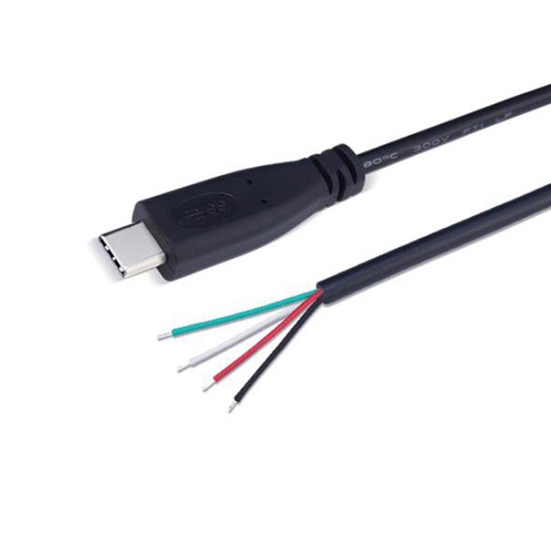 5 шт. 2-контактный 4-контактный провод USB 2,0 Тип C «папа-мама» Удлинитель сварочного типа USB-C DIY Ремонтный кабель Разъем для зарядного устройства