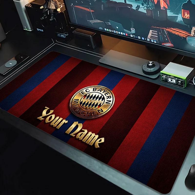 FC Bayern Munchen Custom Name Large Size Mouse Pad Large Gaming Table Cushion Non-slip Laptop Tablet Big Mousepad XXL Mat Mini PC Playmat With Lock ed