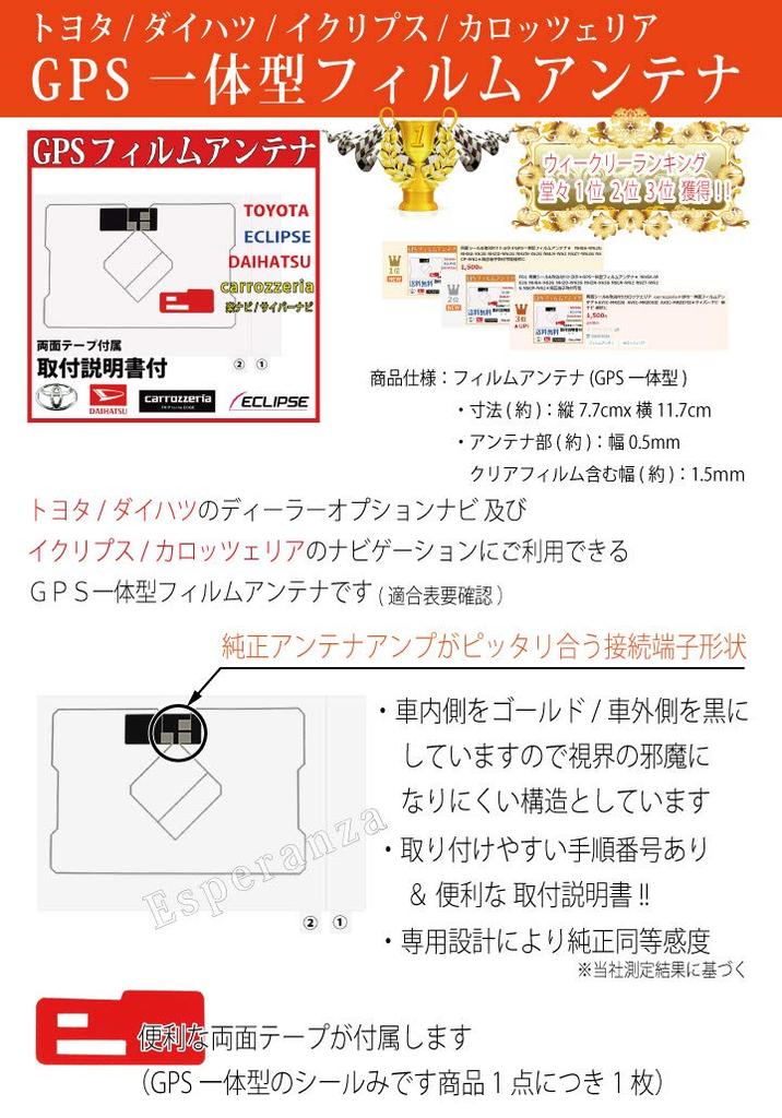 Sticker Instruction Manual Integrated Film Terminal Can Be Repairs [Esperanza] Double-sided & Included!! CarrozzeriaGPS antennaAVIC-MRZ02II