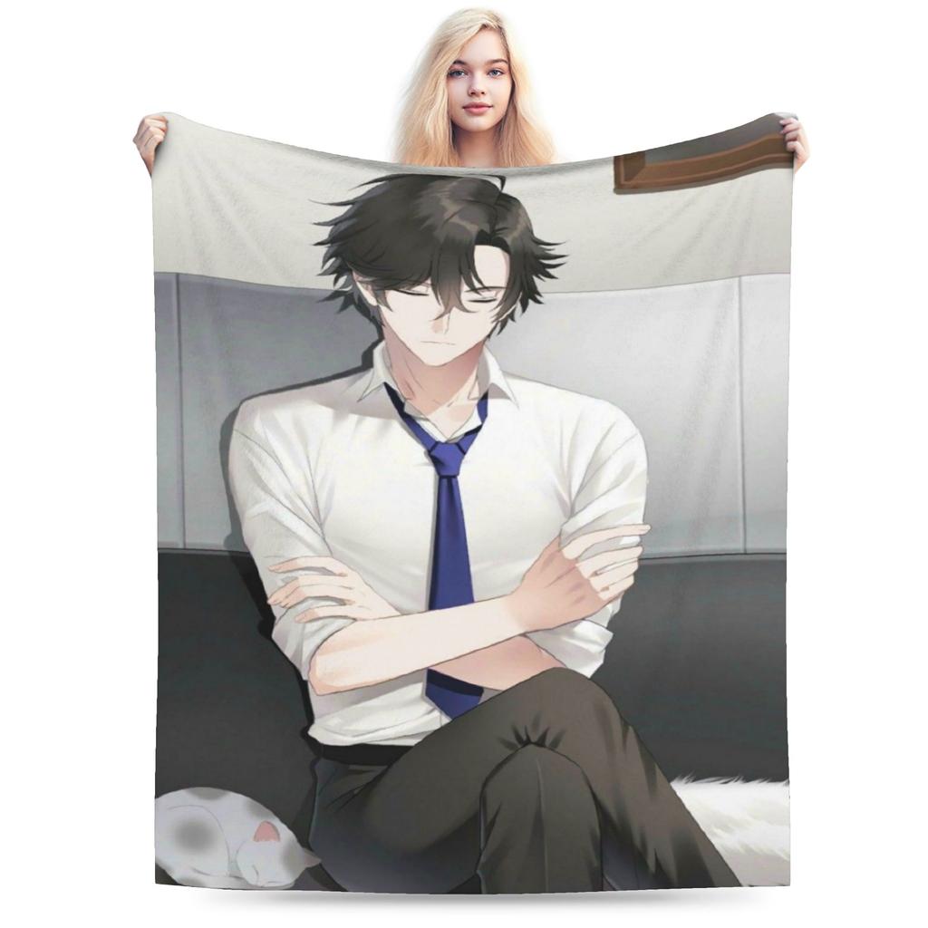 Игровое одеяло Mystic Messenger Seven 707 Теплое и Уютное для Гостиной Эстетичное Постельное Белье Пледы Зимнее Путешествие Автомобиль Фланелевое Покрывало