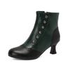 Women's High-heeled Short Boots Autumn and Winter New Retro Color-matching Large-size Short Boots