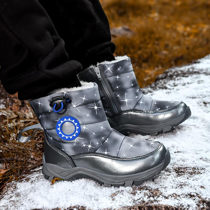 Новые детские уличные повседневные модные зимние ботинки на молнии, с плюшевой подкладкой, теплые, удобные, хорошо облегающие, для мальчиков и девочек