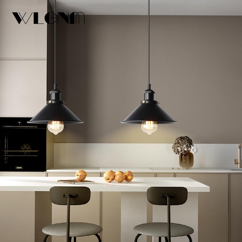 WLGNM 3PCS Industrial Vintage Black Chandeliers Hanging Lights Ceiling Metal Pendant Lamps For Home Kitchen Restaurant Bar Decor
