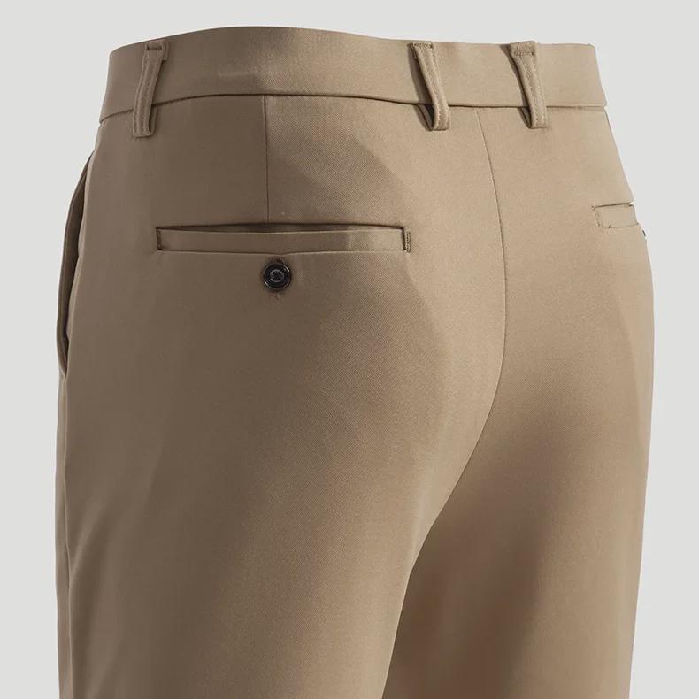 Men's Winter Elastic Thickened Formal Trousers - Velvet-Lined, Straight-Cut, Light Business Casual Pants.