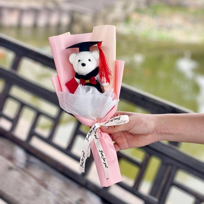1 шт. декор для вечеринки искусственный цветок доктор медведь свадебные сувениры выпускной подарок мультяшная плюшевая игрушка реквизит для фотосессии цветочный букет