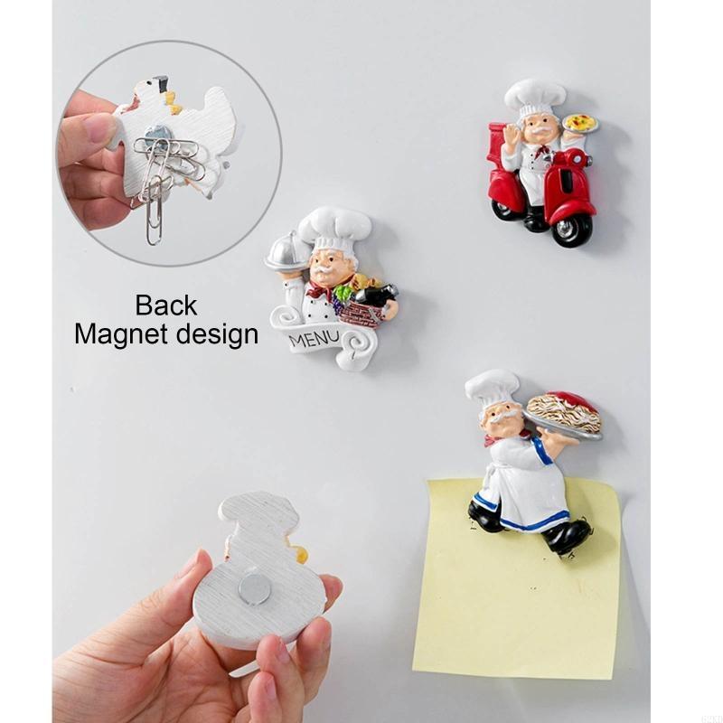 62KD Смола Шеф-повар Магнит на холодильник Итальянский Французский Шеф-повар Фигурка Статуэтка Магниты на холодильник Украшения для дома Кухни Ресторана