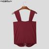 INCERUN Summer Men Strap Sleeveless Rumple Bandage Party Fitted Tank Tops