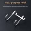 Stainless Steel Hook Free Punching Double  S-Shape Hook Kitchen Bathroom Cabinet Door Back Type Coat Towel Storage Hanger