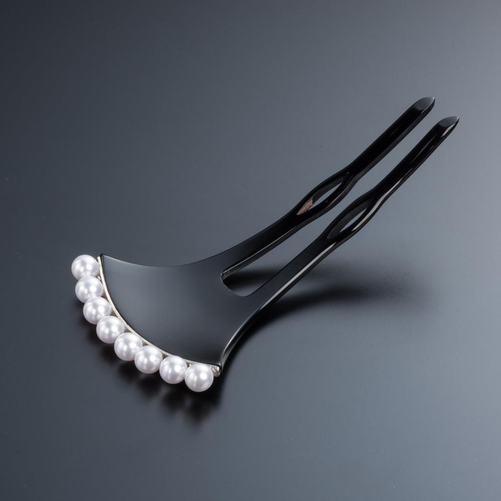 Pearl Hairpin Hair for Entrance and Graduation Kimono Hair Ornament [Sanbi] Ginkgo-Shaped [Small] Ornament, Kanzashi, Ginkgo-Shaped, Ceremonies, (Gold