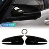 1 пара сменных карбоновых накладок на зеркала для Hyundai IX25 2020-2025, глянцевые черные боковые крылья, модифицированные крышки зеркал заднего вида