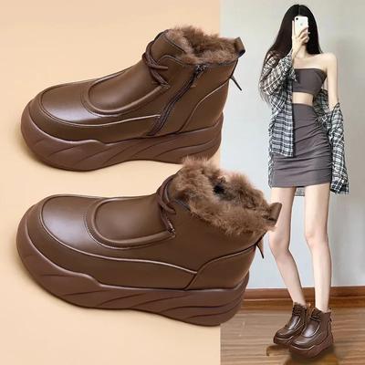 Женские осенне-зимние высокие спортивные ботинки, женские кроссовки на платформе, женские модные кожаные ботильоны со шнуровкой, Zapatos