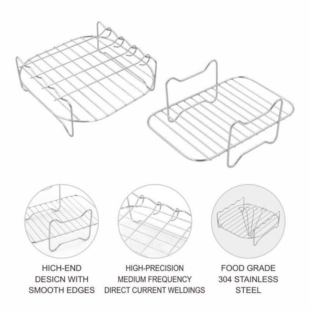 DIY Bakeware Airfryer Rack Silver Versatile Roasting Rack New Air Fryer Holder Kitchen Supplies