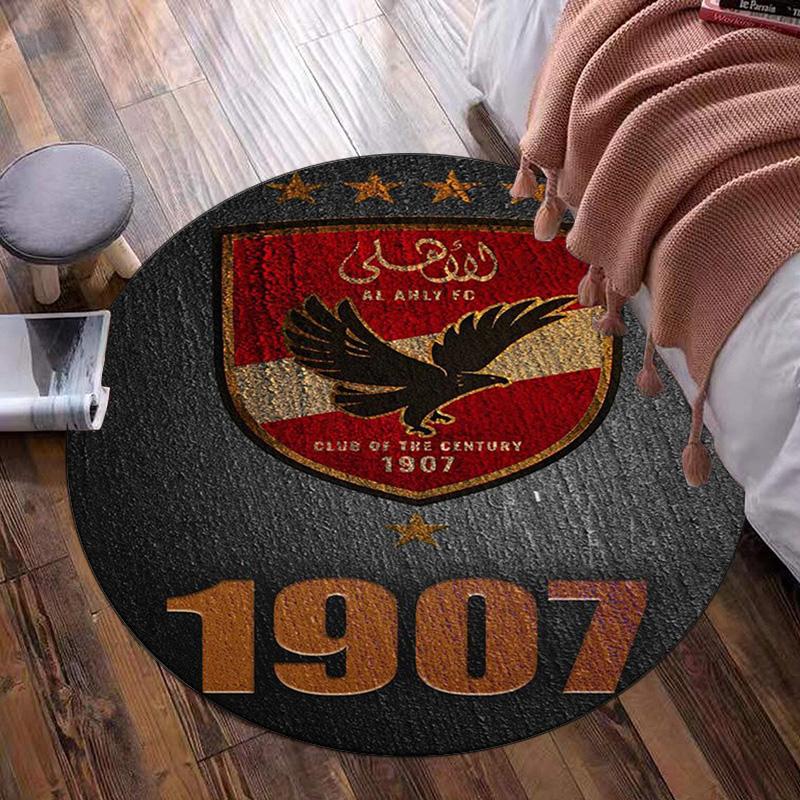 Al-ahly Fc Round Rug for Livingroom,Bedroom, Palyroom, Chair Rug, Area rug, Circle Carpet, Large Size Fan Christmas gift