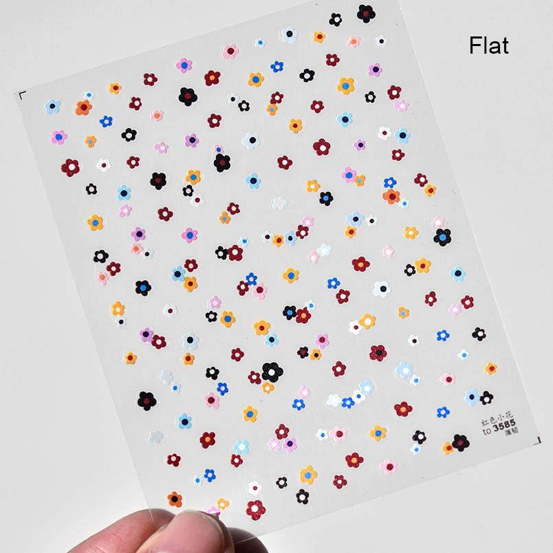 5D Mini Flowers Colorful Wreath Daisy Delicate Shiny Rhinestone Spring Self Adhesive NailArt Decorations Stickers Manicure Decal