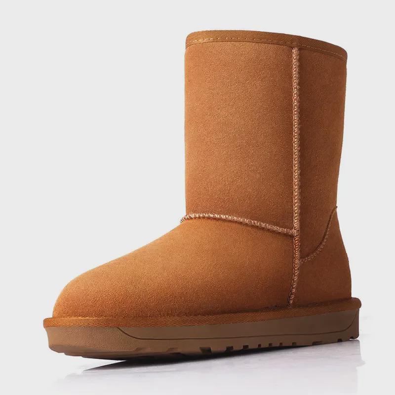 Женские зимние сапоги из коровьей кожи 2025 года — нескользящие, теплые, удобные, модные