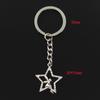 Fashion 30mm Key Ring Metal Key Chain Keychain Jewelry Antique Bronze Silver Color Plated Angel Star 30x24mm Pendant