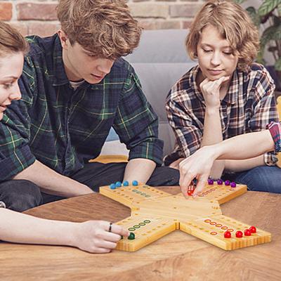 Игровой набор Marble Board Game Экологичный Компактный Портативный Простой в использовании Классический Стратегический Деревянный настольный инструмент для развлечений