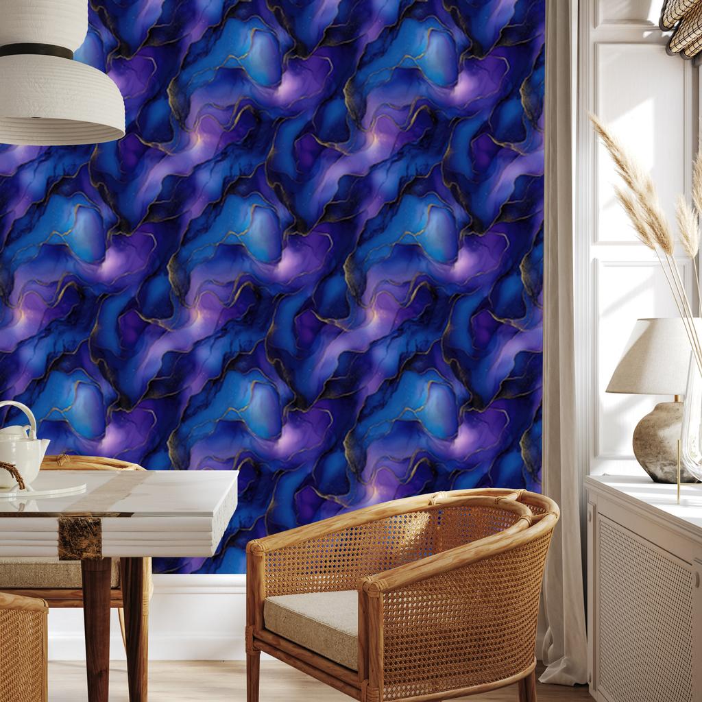 Wallpaper Ink blue, navy blue, purple and indigo 50x1000