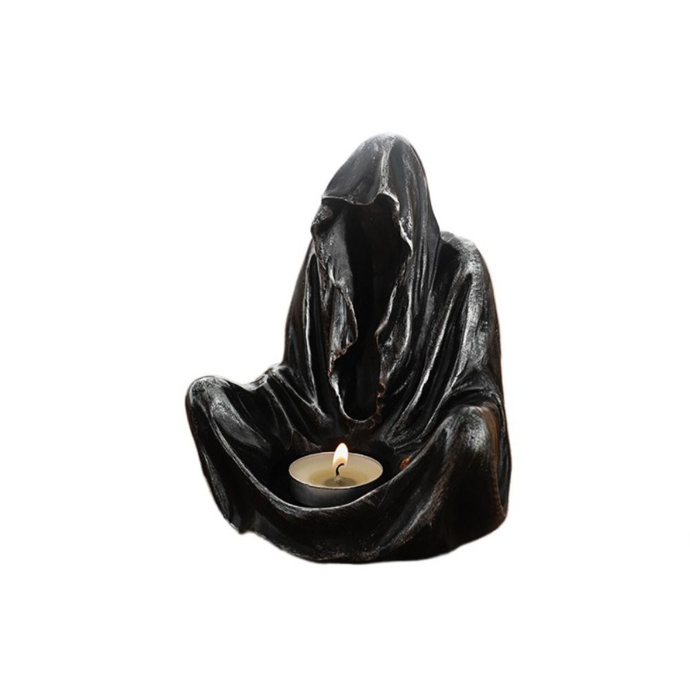 Cross-legged Pose Sitting Ghost Candle Holder Resin Candle Stand Wizard Candlestick Party