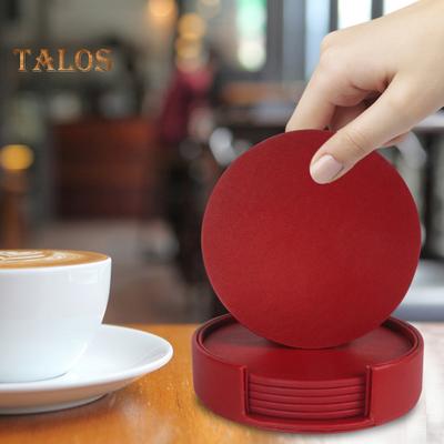 6 шт. двусторонние подставки из искусственной кожи, набор круглых подставок для напитков для защиты стола, теплоизоляция, водонепроницаемый коврик для чашек для дома и офиса