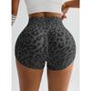 Шорты для йоги с высокой талией, утягивающие, женские, спортивные, для бега, фитнеса, облегающие, с леопардовым принтом, длиной три четверти, верхняя одежда