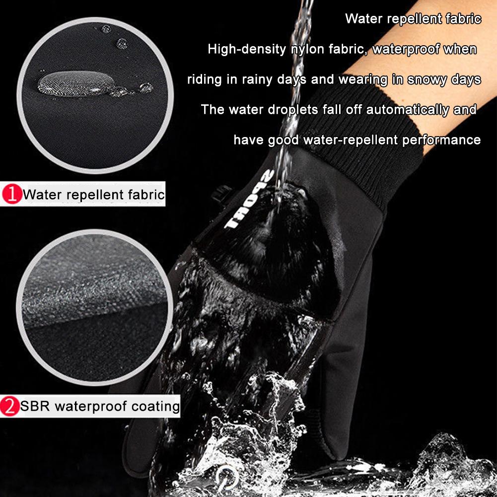 1 пара Зимние Теплые Водонепроницаемые Ветрозащитные Велосипедные Перчатки с Полными Пальцами для Занятий Спортом на Открытом Воздухе, Бега, Мотоцикла, Лыж, Флисовые Перчатки с Сенсорным Экраном