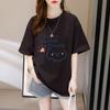 Women Summer Short Sleeve O Neck Cartoon Printed Fashion Oversize T Shirt Blouse Top