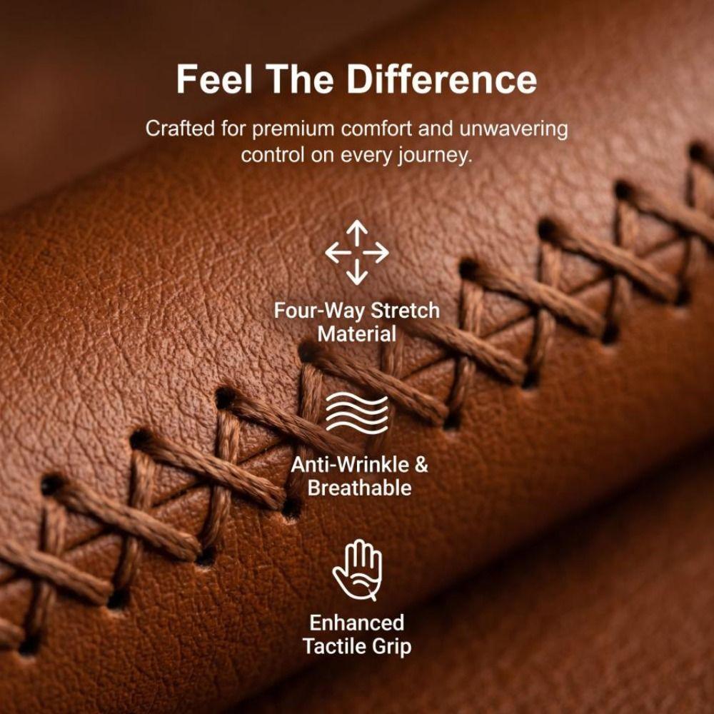 Leather Material Bike Leather Handle Cover Shock-absorbing Bike Cowhide Grip Bicycle Accessory
