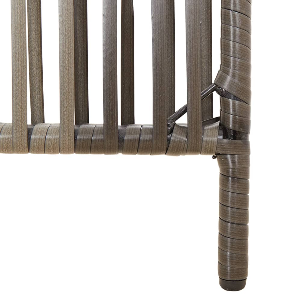6 Panel Folding Screen in Grey Poly Rattan