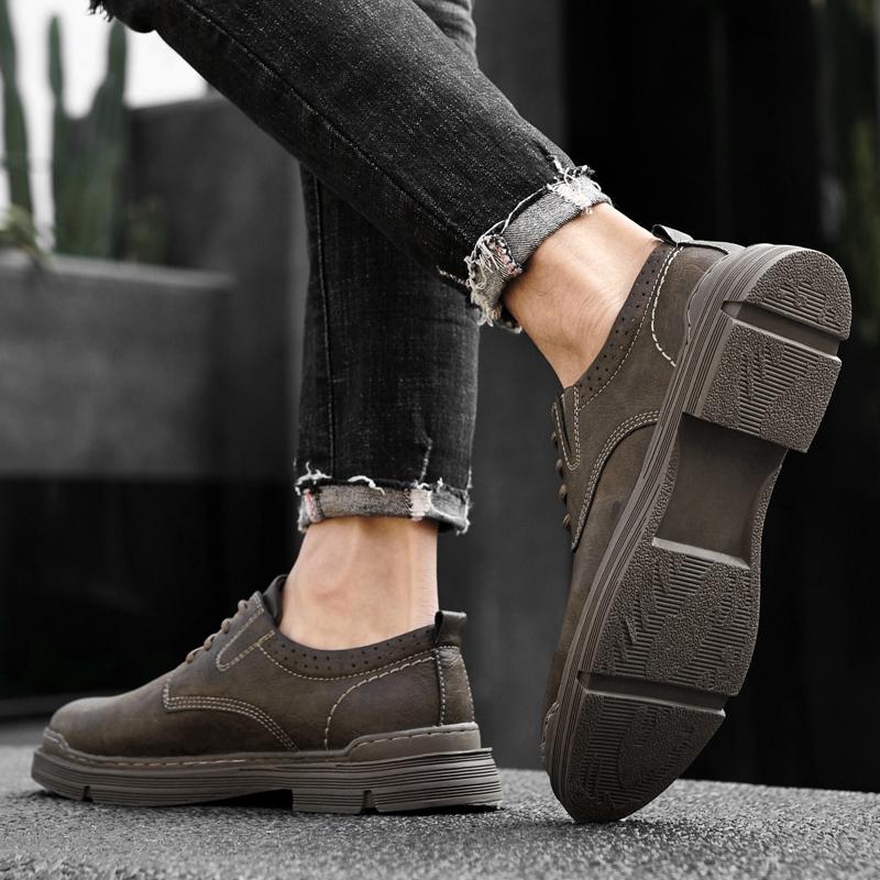 Мужская кожаная повседневная обувь первого слоя, универсальная износостойкая рабочая обувь, нескользящая походная обувь для скалолазания