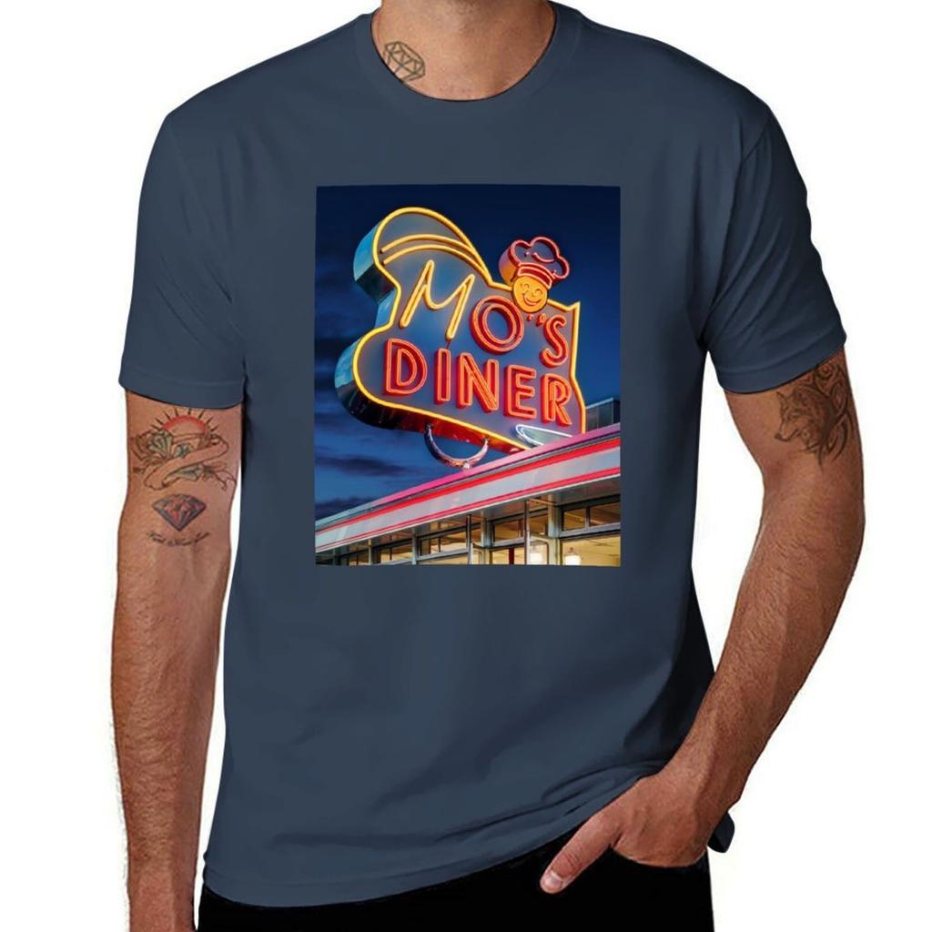 Mos Diner Neon Sign Tshirt T Shirts For Unisex Slim Fit Unisex T Shirt Luxury Tshirt