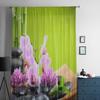 Spa Concept With Zen Stones And Orchid Chiffon Sheer Curtains for Living Room Bedroom Decoration Window Voiles Tulle Curtain