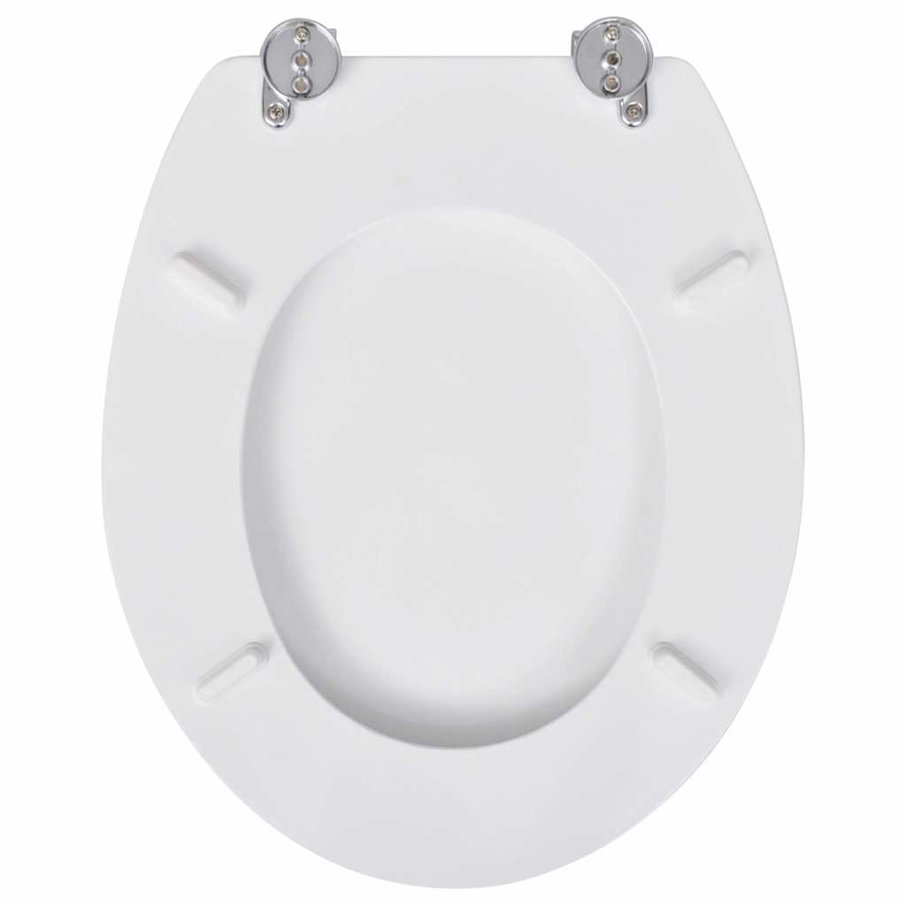 Toilet Seat with MDF Lid Minimalist Design White