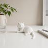 3D-печатная статуэтка кошки, Маленькая фигурка кошки, закрывающей мордочку, Милая скульптура животного для декора офисного стола, Подарки для любителей кошек