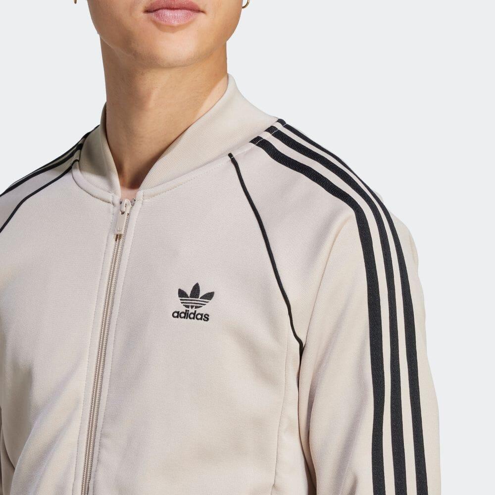 Adidas Originals Trefoil Трехполосная куртка с цветными блоками и логотипом с длинными рукавами Мужская верхняя одежда Бежевый IL2495