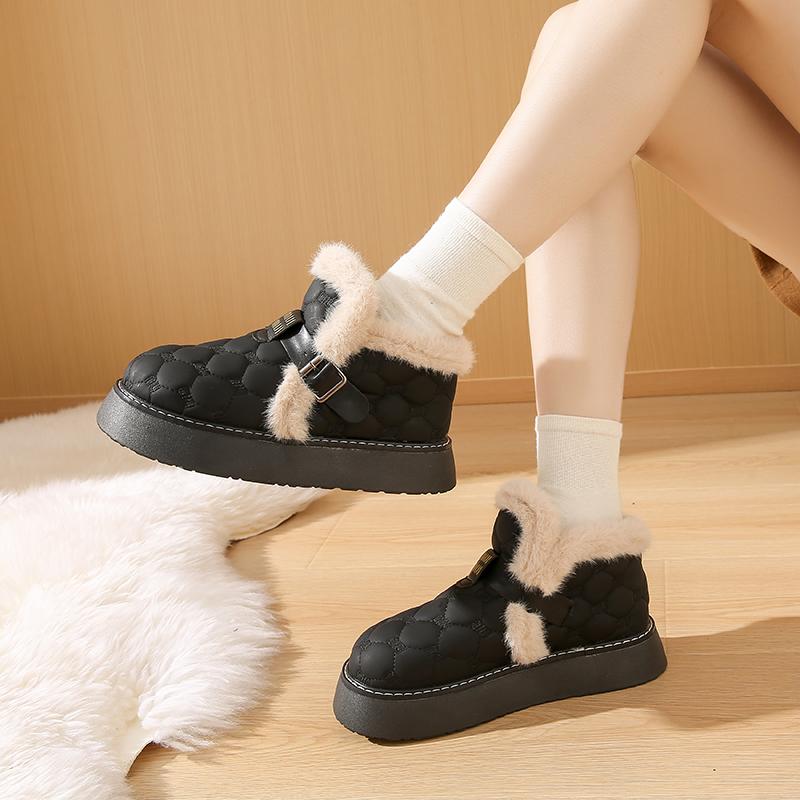 2024 Velcro Модная женская обувь Plus Velvet Выходная обувь большого размера из хлопка Водонепроницаемые зимние ботинки Широкие ноги Полные беременные женские хлопковые туфли