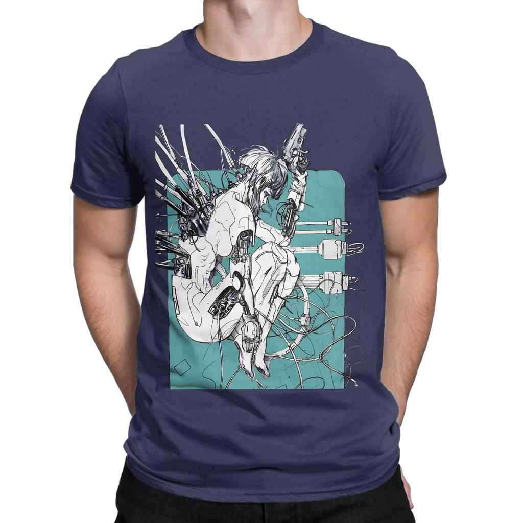 Vaporwave Cyborg Girl Funny 100 Cotton TShirt Ghost In The sShell Tees Tops For Unisex