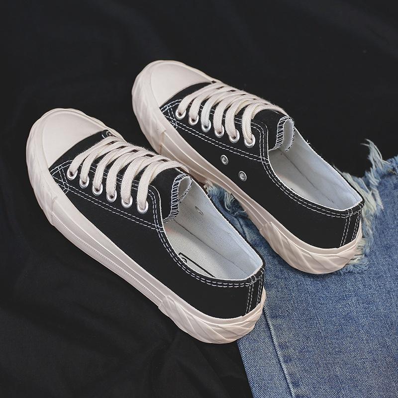 Классические универсальные низкие парусиновые туфли, женская весенняя новая повседневная обувь, тканевые туфли, студенческие резиновые туфли, белые туфли