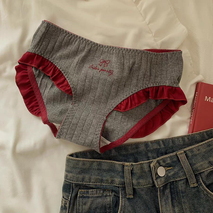 Sexy French Sweet Underwear Women's Style Caution Machine Hollow Women's Triangle Pants