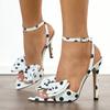 Fashion Liyke Summer Fashion Polka Dot Butterfly Knot High Heels Gladiator Sandals Women Peep Toe Buckle Strap Party Prom Ladies Shoes