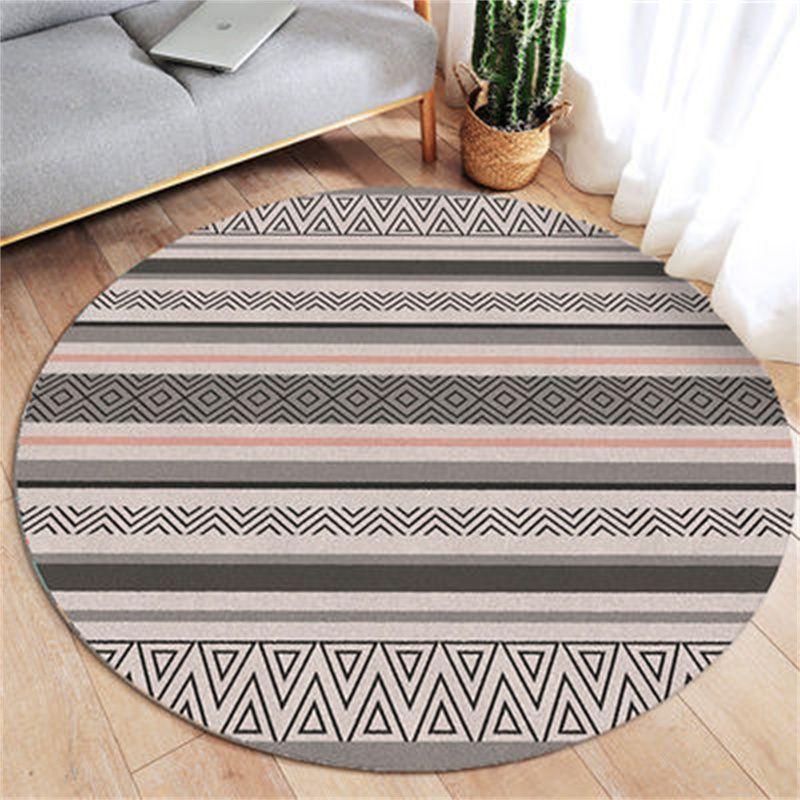Ethnic Style Circular Carpet Bedroom Minimalist Computer Chair Circular Pad Dressing Table Bedside Dirt Resistant